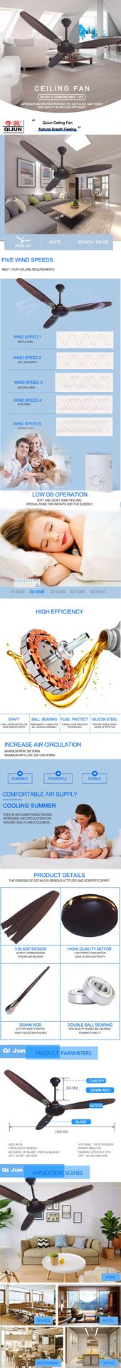 56 Inch Energy Saving Modern Decorative Electric AC Ceiling Fan with Copper Motor Luxury False Fans