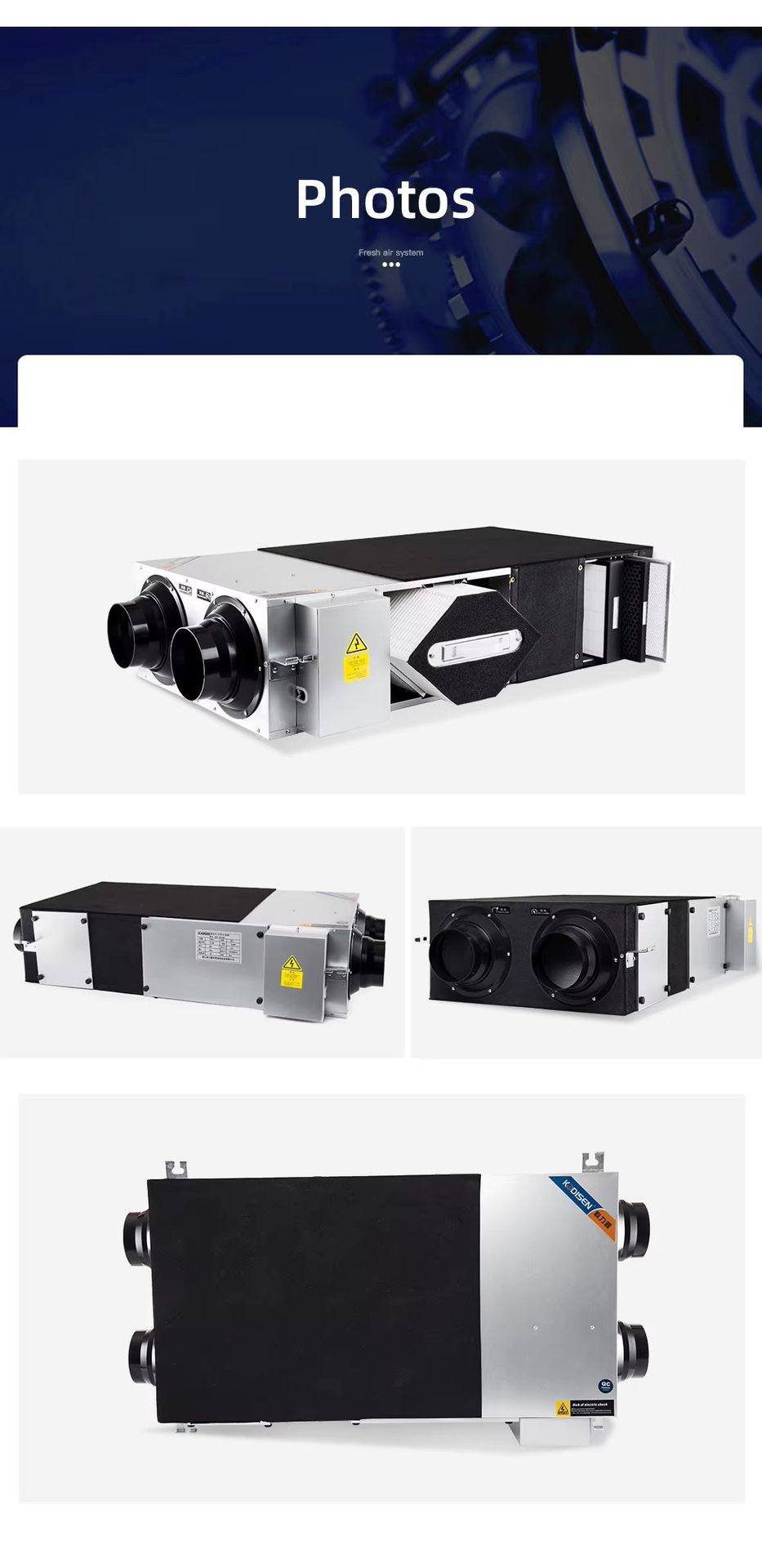 800 M3/h Energy-saving Heat Recovery Ventilation System Unit for House Ventilation