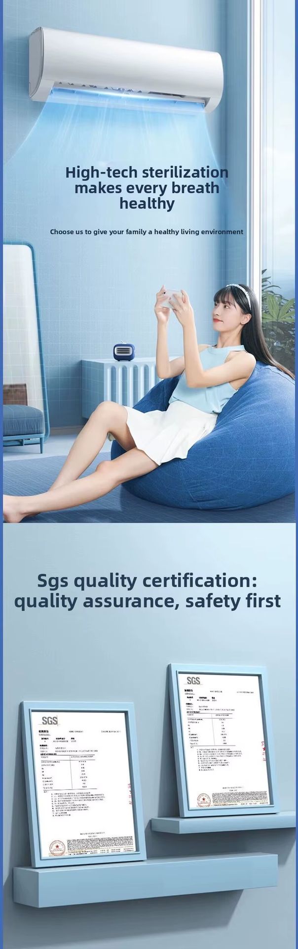 3HP Inverter Wall Mounted Air Conditioner R410A Cooling Heating 1st Energy Saving for Bedroom Home Use 12000-30000BUT