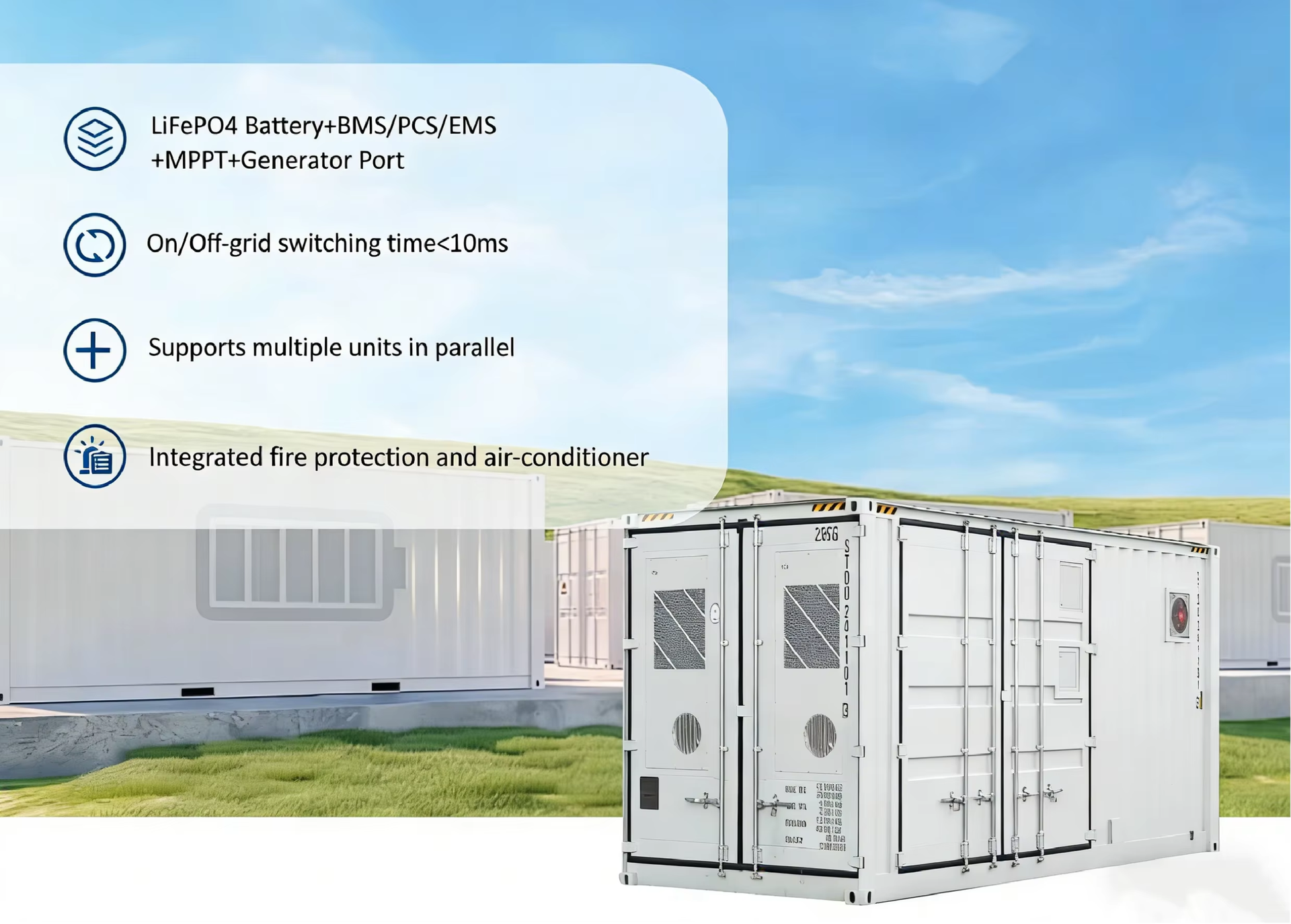 Containerized Solar Battery Energy System for Swimming Pool Operation-Diesel Hybrid Power Solution Cost Saving Yinghui Brand