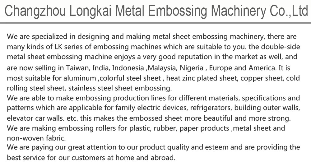 Automatic Embossing Machine Line for Checkered Plate Steel Plate AL Stainless Steel