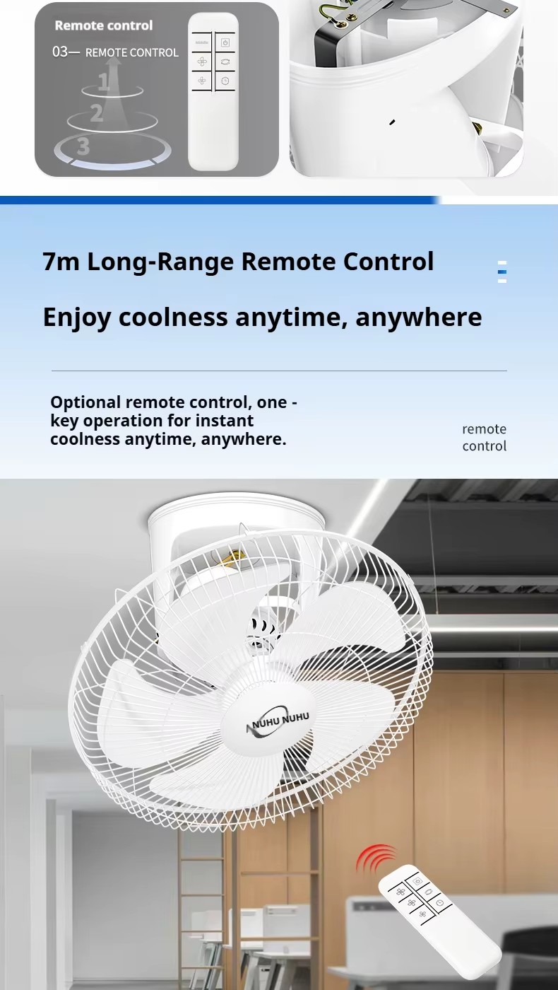18inch Electric Mechanical Control Commercial Ceiling Fan Ventilation Fan Plastic 3 Blades Energy Saving for Household