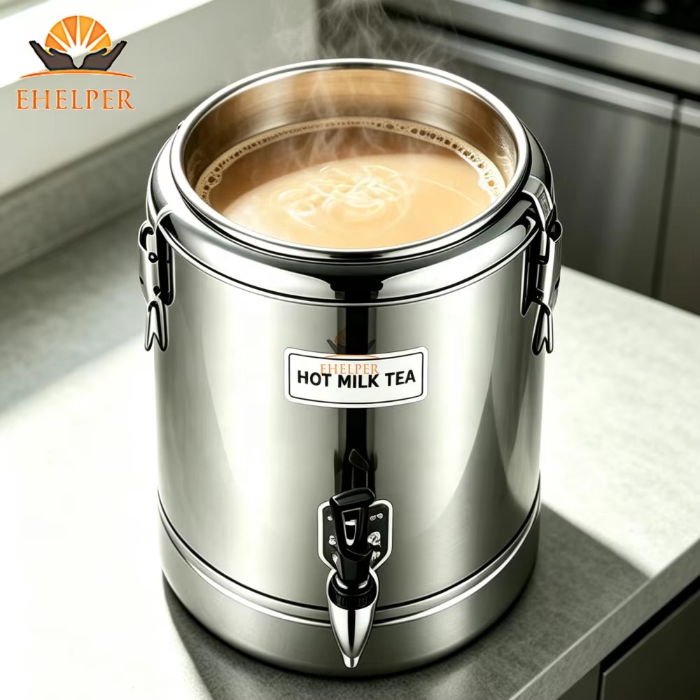 10-100L Stainless Steel Insulated Bucket Optional Tap Leak Proof Energy Saving for Commercial Use Iced Lemon Water Chocolate