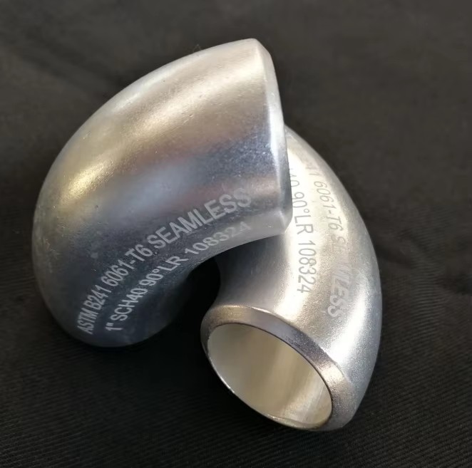 DS 6061 Butt Weld Seamless Aluminum Pipe Elbow 1.5" Sch40 90 Degree ANSI/DIN Standard Anodized