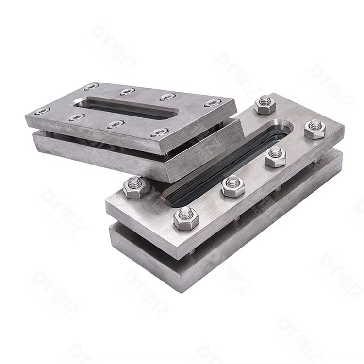 304/316L Stainless Steel Rectangular Clamp Low Pressure Flat Level Gauge with Sight Glass Observation Mirror