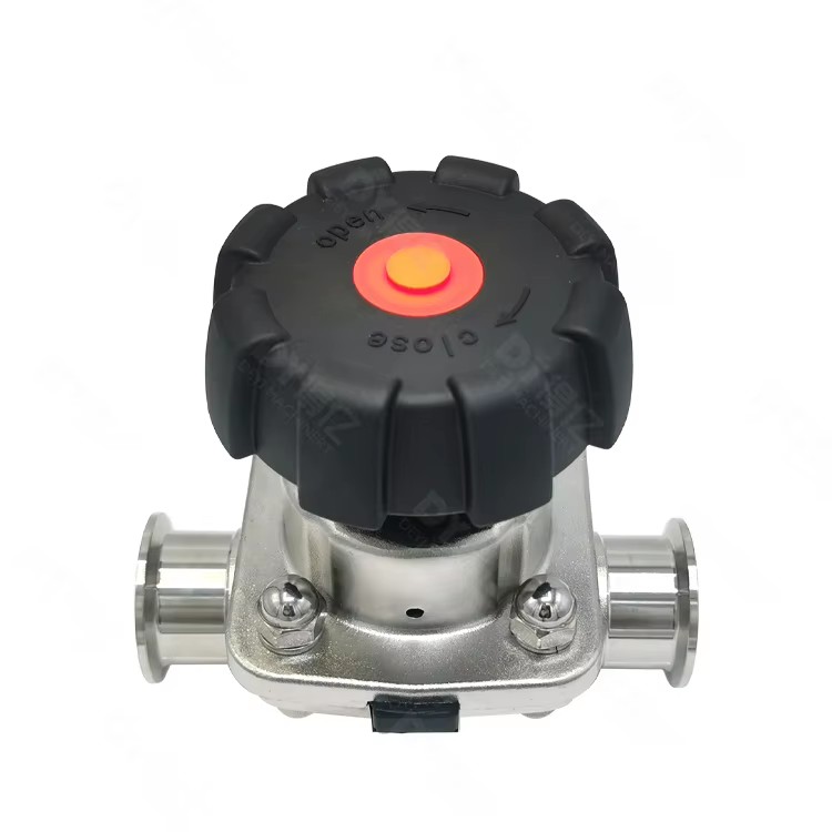 Made Stainless Steel Sanitary Manual Diaphragm Valve Two-Way Triclamp with EPDM+PTFE Membrane