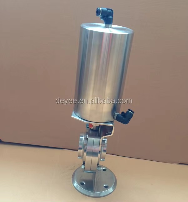 19MM Stainless Steel SS304/SS316L Pneumatic Actuator Triclamped Butterfly Valves