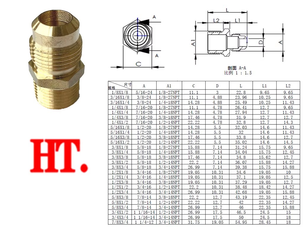 High Pressure Forged 48 Series Brass SAE Flare X MIP ( ODXNPT) Fittings for Water and Air Systems