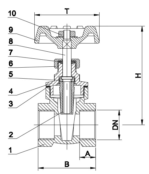 CW614n BSP Threaded Brass Manual Water Gate Valve with Price