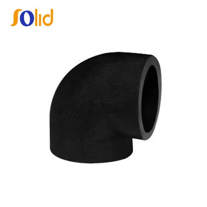 Black Plastic Pipe Fitting Bend PE100/HDPE/PE Socket Butt Fusion 90 Degree Elbow ISO/GB Standard
