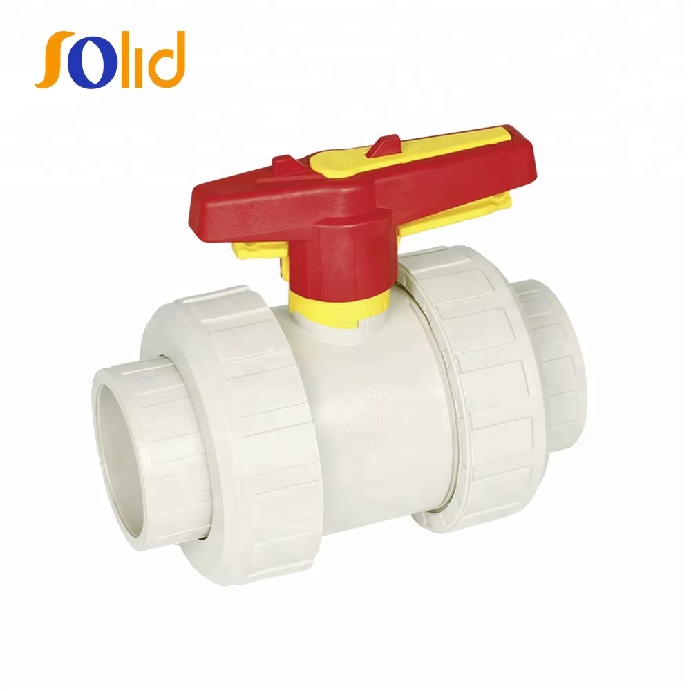 Supply PVC,UPVC,CPVC,PVDF 2-way True Double Union Ball Valve with Manual Operated