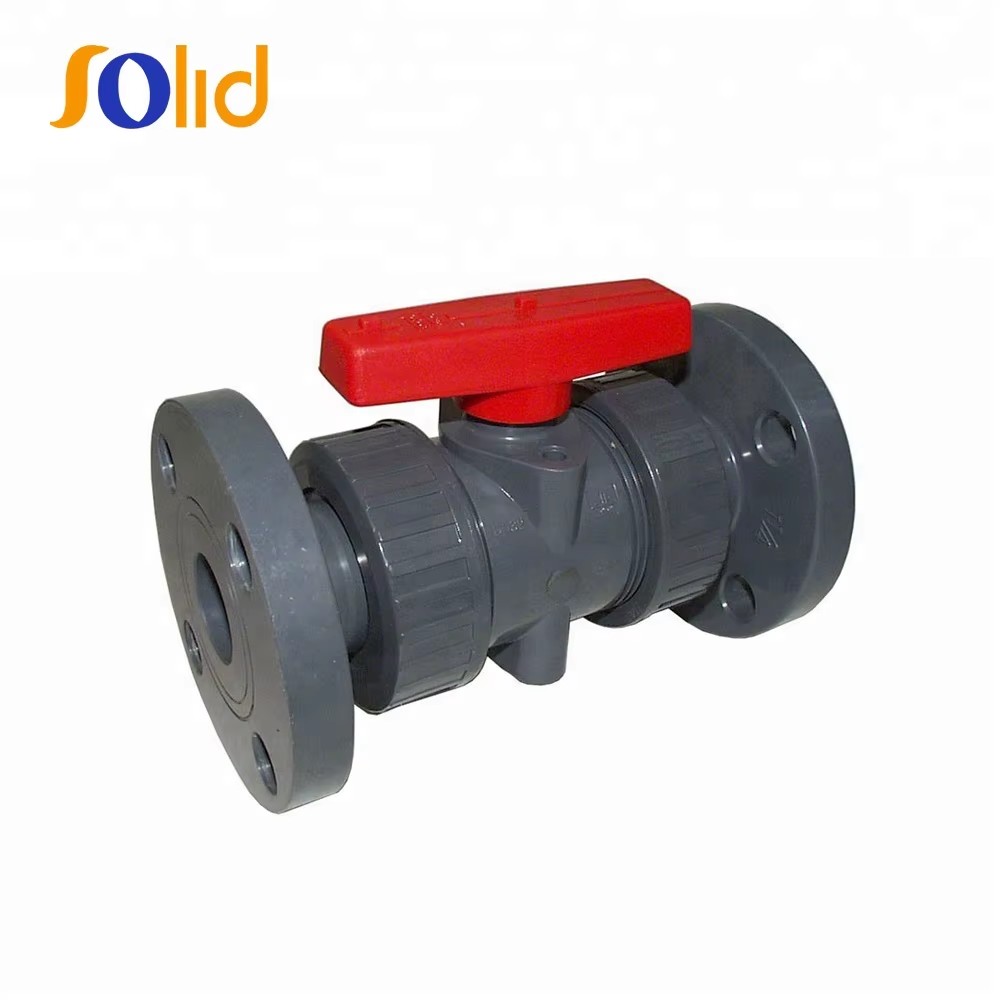 DIN ASTM Standard 1/2"-4" Plastic PVC Flanged True Union Ball Valve
