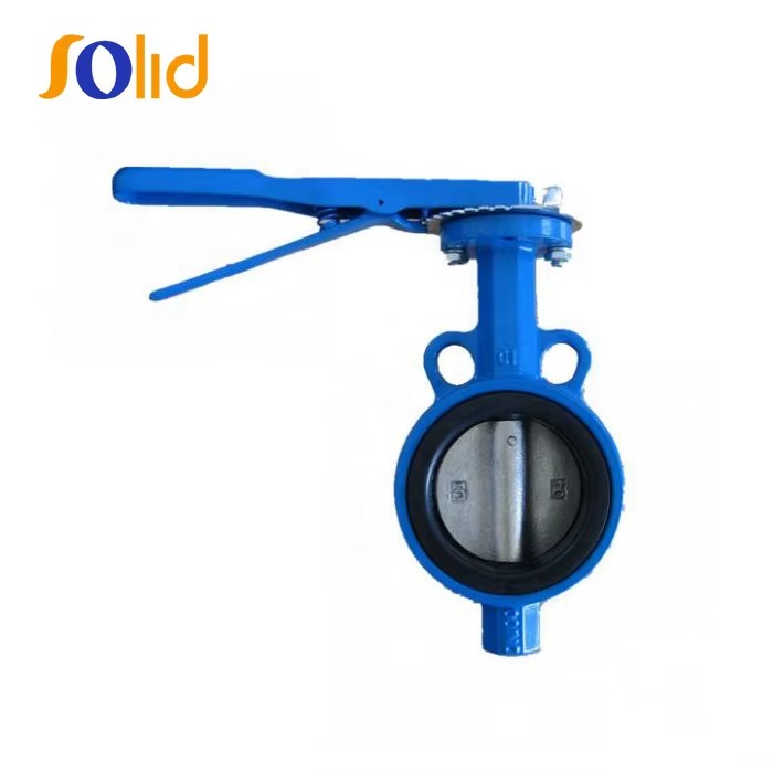 Manual Cast Iron Wafer Butterfly Valve With Flexible Flange End