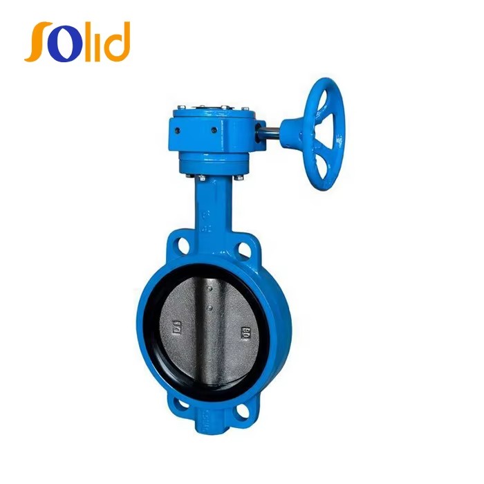 Manual Cast Iron Wafer Butterfly Valve With Flexible Flange End