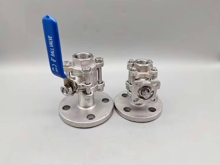 3PC Flanged Stainless Steel 304 316 Mounting Type Ball Valve for Water Oil Gas with Manual / Pneumatic / Electric Operation