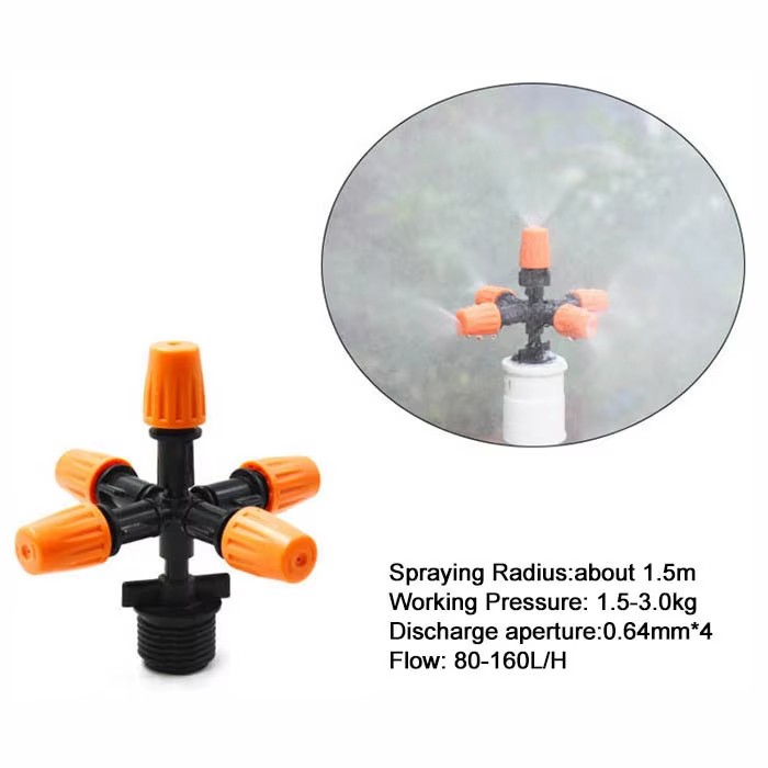 Plastic Five Holes Atomizing Adjustable Agricultural Irrigation Micro Sprinkler Head on Sale