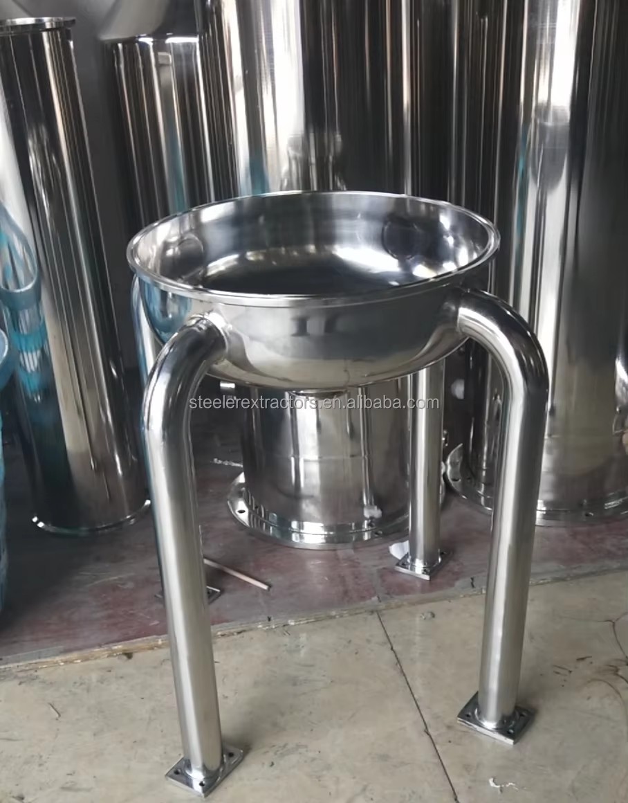 Sanitary SS304 10in X 1.5in TC Hemi Reducer 4mm Thickness with (four) Legs and Casters