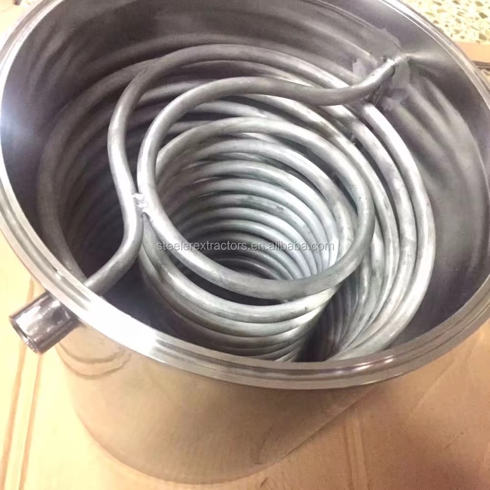 Sanitary SS304 5" Heat Exchanger Double Cooling Coils with 10"*12" Triclamp Spool and Bottom