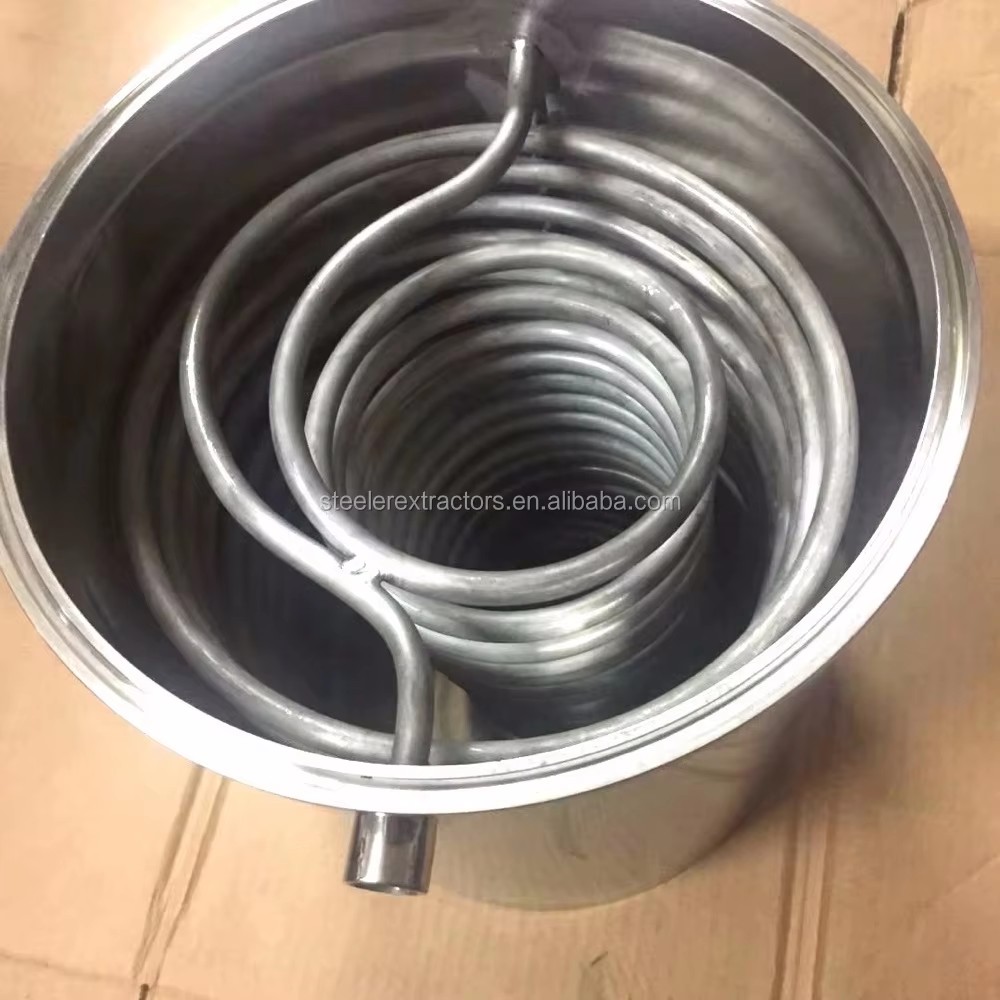 Sanitary SS304 5" Heat Exchanger Double Cooling Coils with 10"*12" Triclamp Spool and Bottom