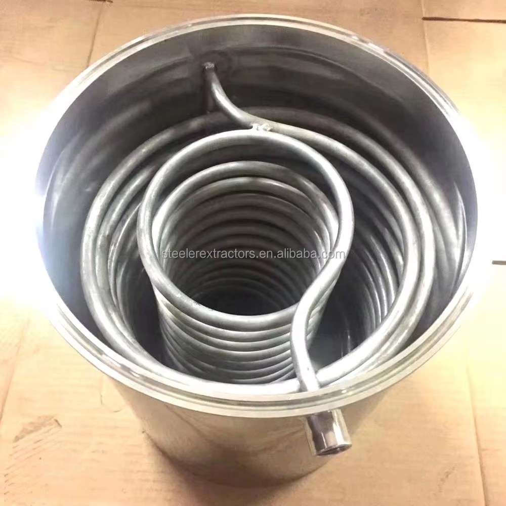 Sanitary SS304 5" Heat Exchanger Double Cooling Coils with 10"*12" Triclamp Spool and Bottom