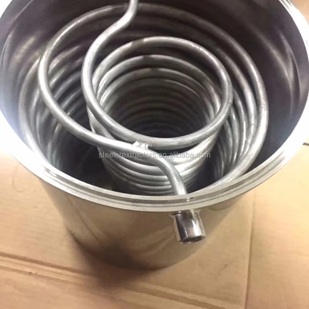 Sanitary SS304 5" Heat Exchanger Double Cooling Coils with 10"*12" Triclamp Spool and Bottom