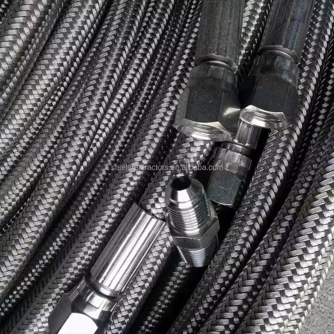 SS304 Wire Braided PTFE Braided Flexible Metal Hose with JIC Female Ends