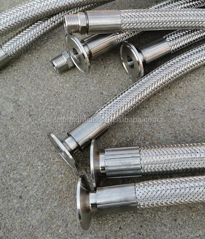 SS304 Wire Braided PTFE Braided Flexible Metal Hose with JIC Female Ends