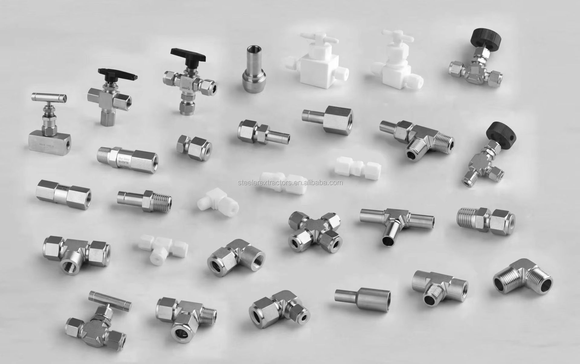 Double Ferrule Stainless Steel 4-way Union Cross Tube Fittings 316 SS Compression 6000 psi