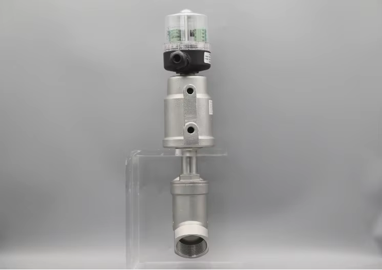 Stainless Steel Angle Seat Piston Valve for Industrial Use with Shutoff and Flow Control Functions