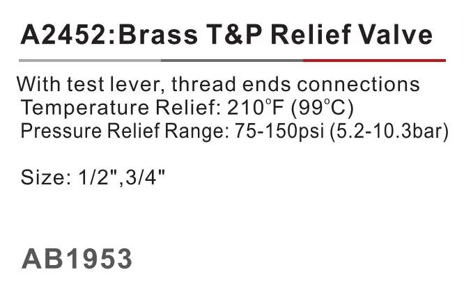 3/4 150 PSI High Temp Pressure Relief Valve