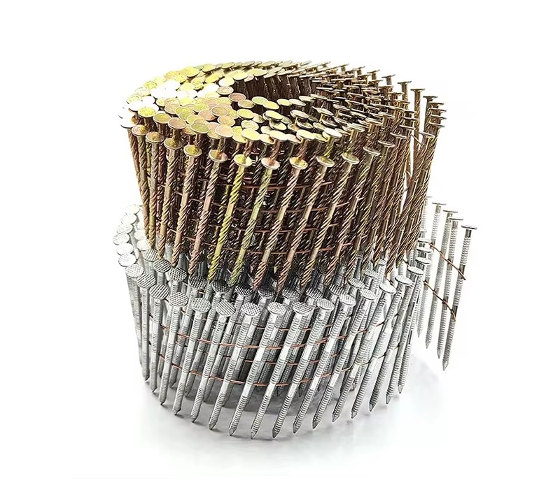 Ring Shank Nails Common Coil Framing Nails with Factory Price Golden Galvanized Steel Concrete Nails