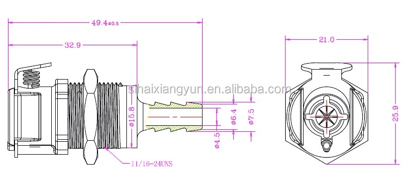 Big Flow 1/4" Straight Through Female Plastic Quick Release Coupling Panel Mounting Disconnection Hydraulic Connector BL1604PH
