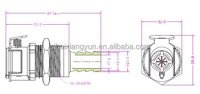 3/8" POM Plastic Quick Connect Coupling Pipe Fitting Body