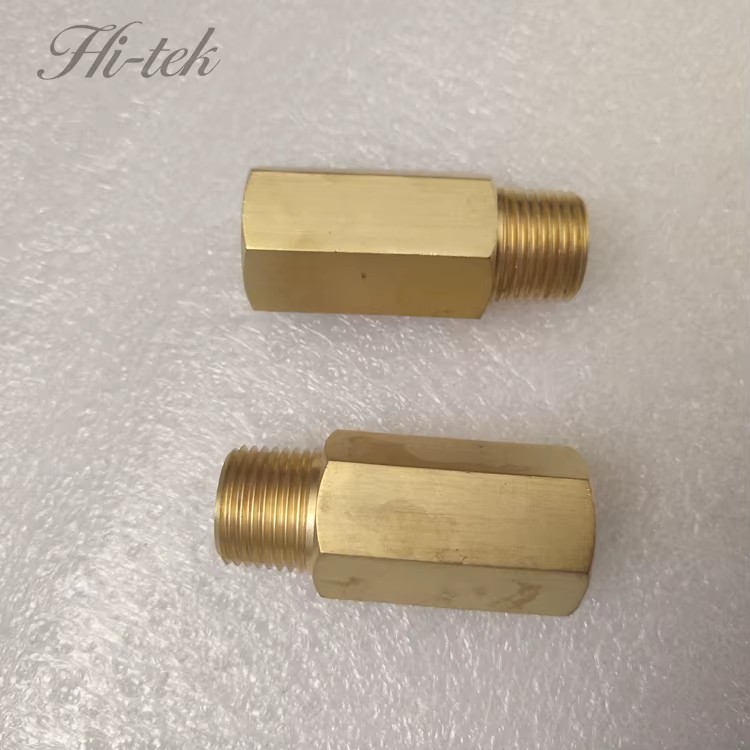 Brass 1/2" NPT Male to Female Connector, Long Hex Extension Bushing Pipe Fitting