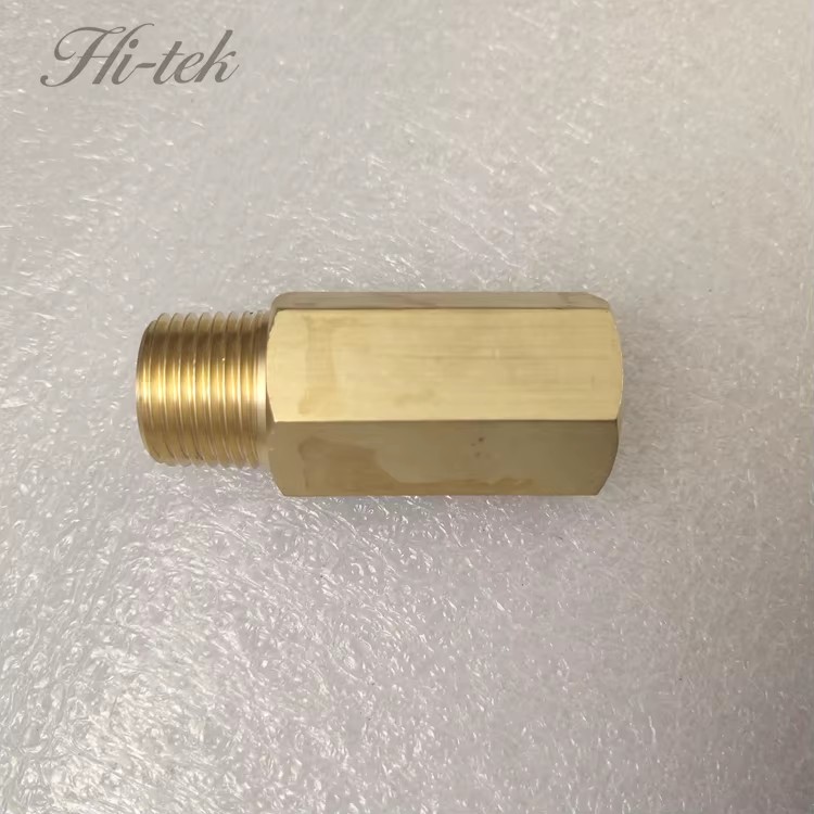 Brass 1/2" NPT Male to Female Connector, Long Hex Extension Bushing Pipe Fitting