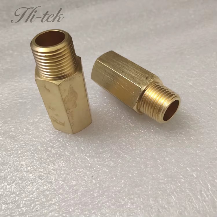 Brass 1/2" NPT Male to Female Connector, Long Hex Extension Bushing Pipe Fitting