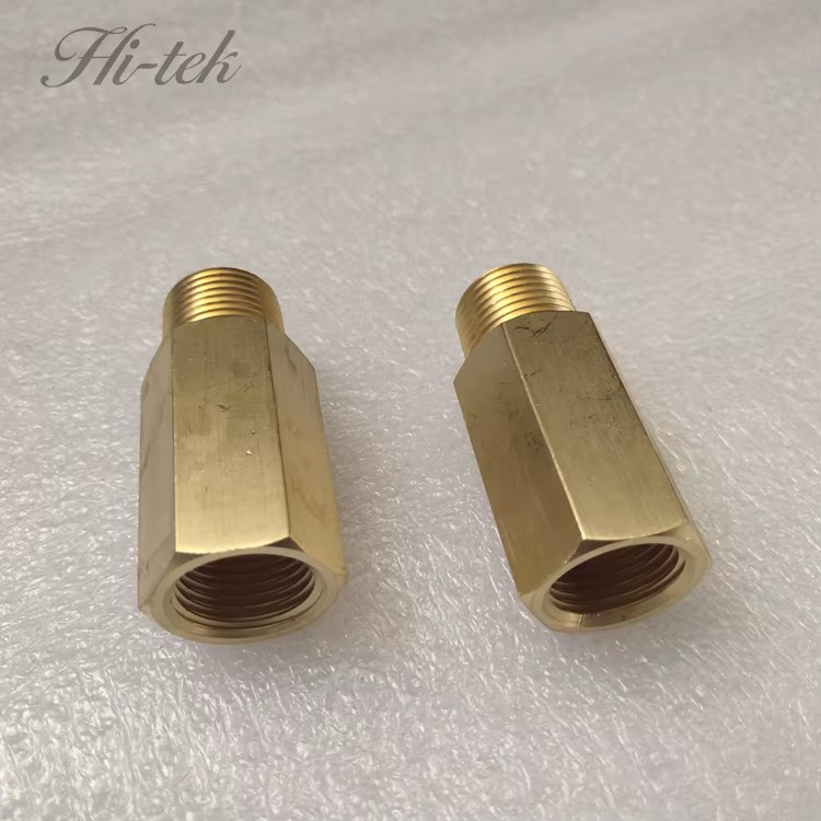 Brass 1/2" NPT Male to Female Connector, Long Hex Extension Bushing Pipe Fitting