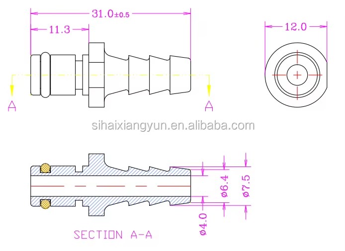 Pipe Fitting 1/4" POM/EPDM Plastic Quick Coupling Connection Quick-release Connector Non Panel Mounting IM1604HB Male