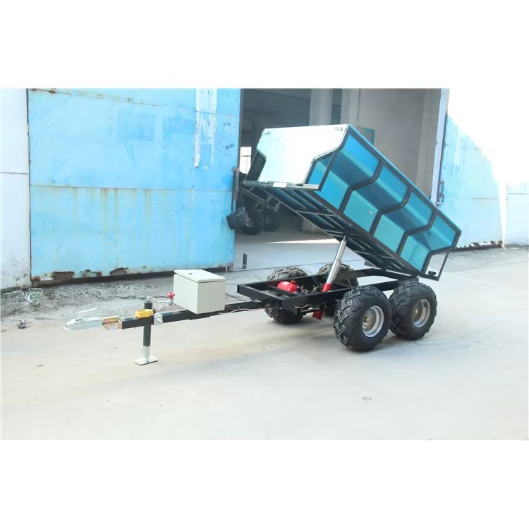 Galvanized Rear Dump Hydraulic Cylinder Tandem Tipper Trailer