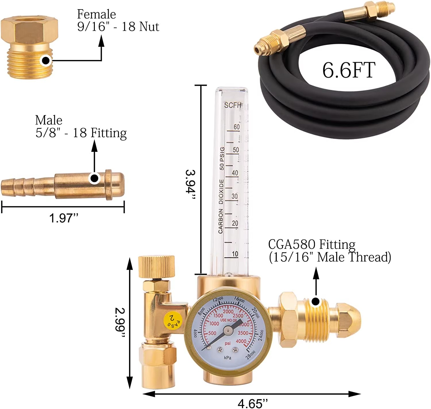 CE Certified Industrial Gas Regulator for Argon/Welding Customizable 0-150 PSI Pressure Reducing Valve Safety Valve