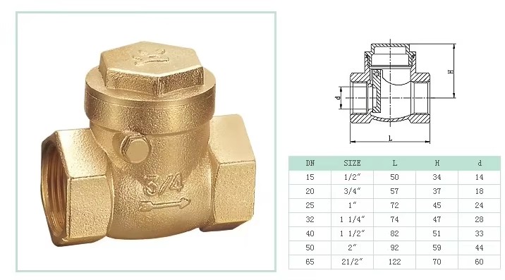 Good Quality Brass Non Return 2" Swing Check Valve