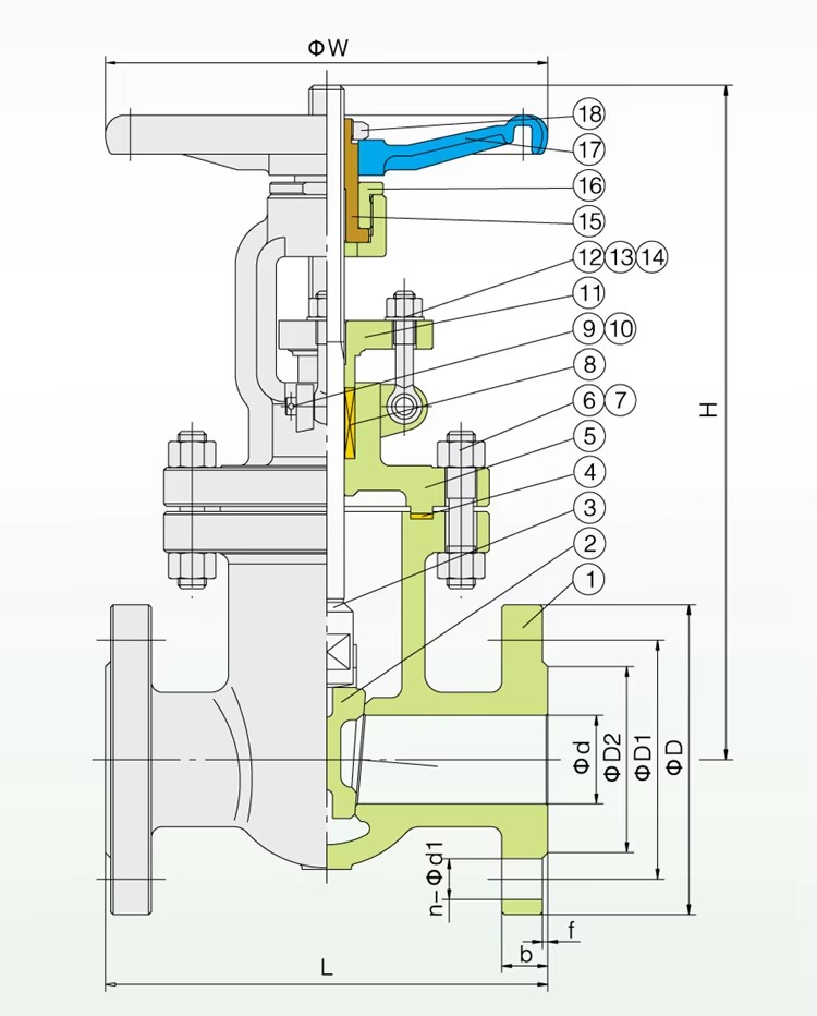 Gost/JIS/BS/DIN Double Flange Ductile Iron Resilient Wedge Gate Valves