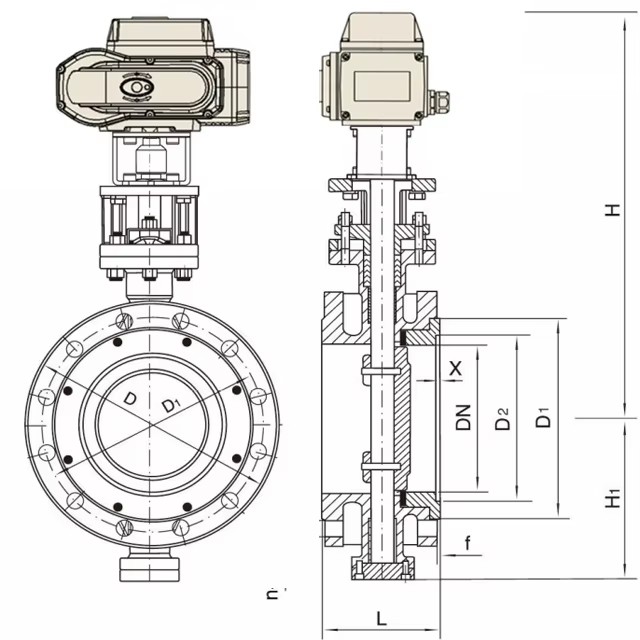 High Quality Flange Type butterfly 12v Electric Water Valve