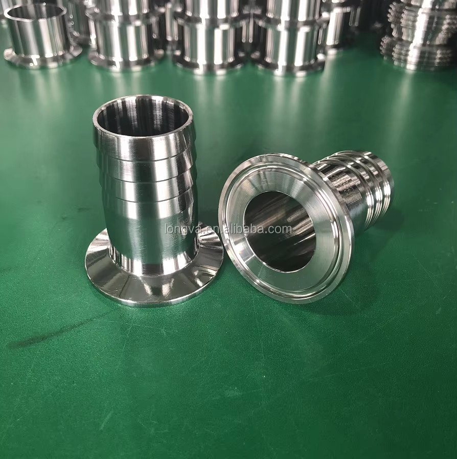 Sanitary Stainless Steel Tri-clamp Hose Nipple Hose Barb Hose Adapters with MP EP Surface Treatment