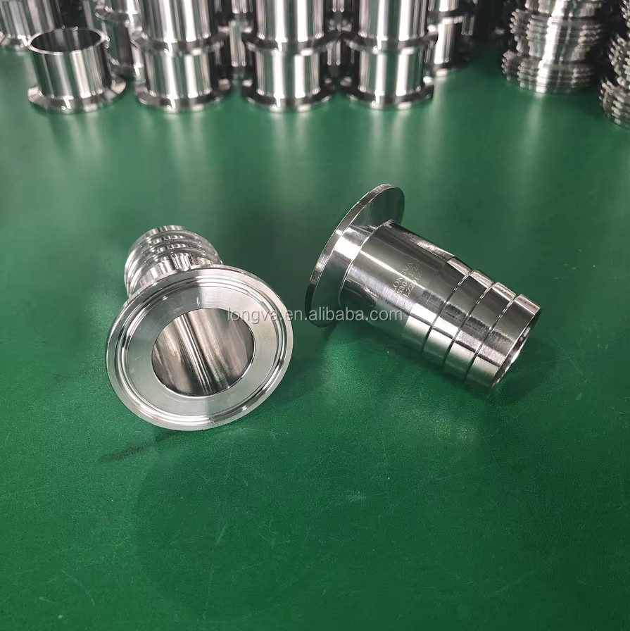 Sanitary Stainless Steel Tri-clamp Hose Nipple Hose Barb Hose Adapters with MP EP Surface Treatment