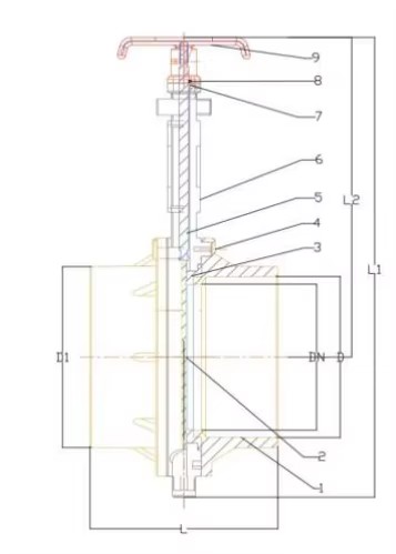 Plastic PVC Water Knife Gate Valve Slide Gate Valve
