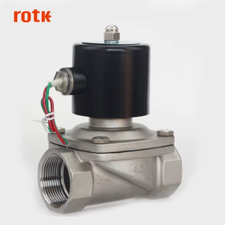 DN40 1.5 Inch 2W-400-40 Stainless Steel AC220V DC12V DC24V 2 Way Solenoid Ball Valve Water/Oils/Air Control OEM Customizable