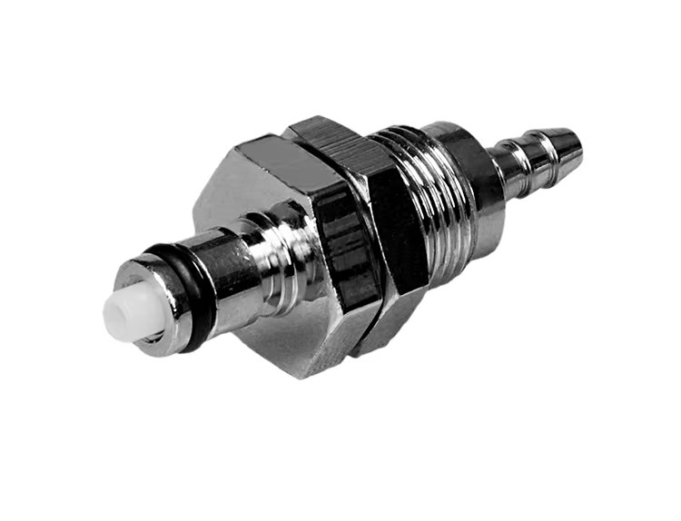 Chrome Plated Brass Quick Coupling Panel Mount Valved Shut-Off Fluid for Pipe Fittings