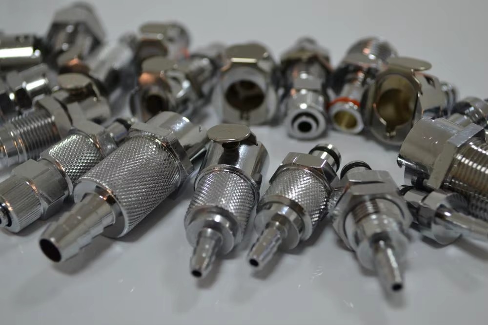 Chrome Plated Brass Quick Coupling Panel Mount Valved Shut-Off Fluid for Pipe Fittings