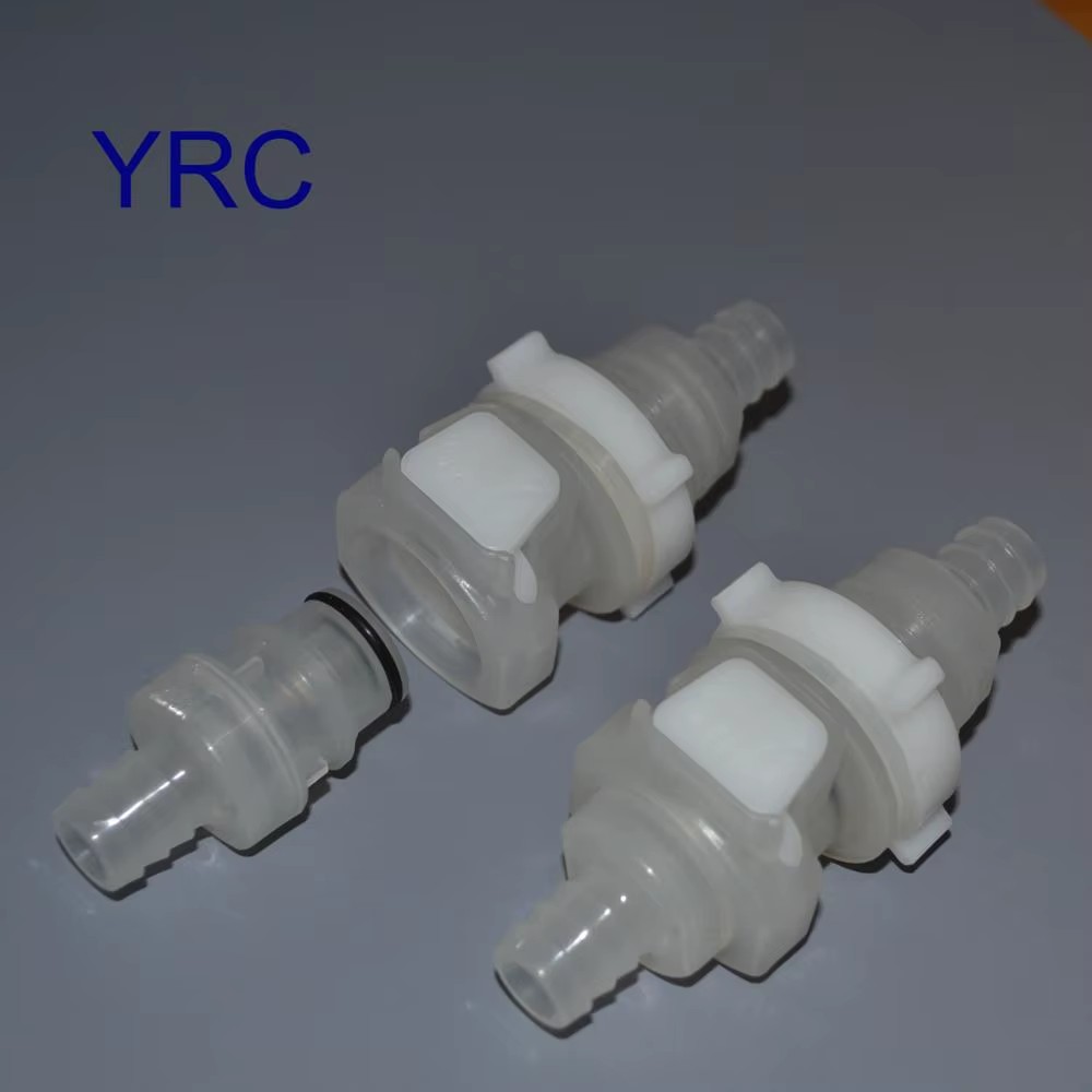 1/2" Tube Plastic Non Valved Quick Coupling Disconnect Connector Fitting